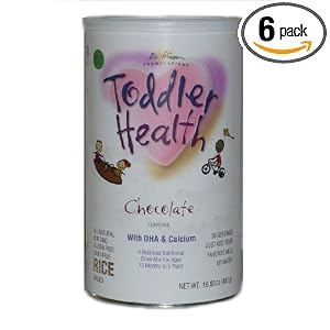 Toddler Health Balanced Nutritional Drink, Rice-Based Powder, Chocolate, Case of 6 Cans - each 16.93 Ounces (30 Servings)