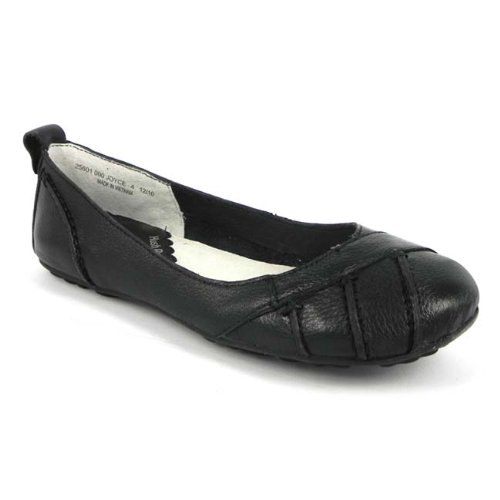 Hush Puppies Joyce Womens Leather Shoes Ladies Work Flat - Black
