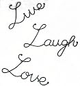 Live Love Laugh Set 3 Wall Mount Metal Wall Word Sculpture, Wall Decor