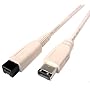 Cables Unlimited 6-Feet 9-Pin to 6-Pin IEEE 1394B Bilingual Firewire 800 Cable (MSC512006)