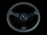 Nardi Classic 360mm Steering Wheel - Black Perforated Leather / Black Spokes / Red Stitch