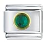 Circle May Emerald Color Bith Date Birthstone Italian Charms