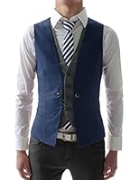 VE34 TheLees Mens premium layered style slim vest waist coat