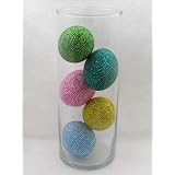 Easter Art ~ Eggs in a Vase: Five Czech Glass Beaded Eggs + Vase
