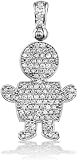 Mothers Day Jewelry Gift - XXL Size 18K Gold and Diamond Mommys Boy Pendant - pick your gold color