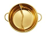 金色のよくばり2食鍋 28cm 2種類の鍋を同時に調理可能 仕切り鍋 ステンレス製 IH対応 贈り物におすすめ