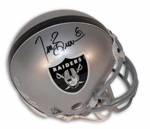 Autographed Tim Brown Oakland Raiders Mini Helmet