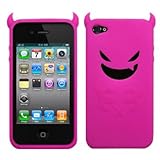 Hot Pink Devil Demon Silicone Case / Skin / Cover for AT&T Apple iPhone 4 / ....