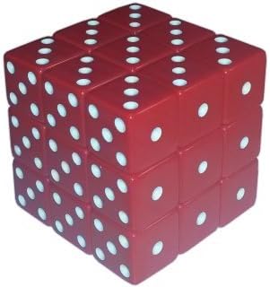 MagneticCube 3x3x3 Dice Puzzle: Red Opaque (Squared Corners)