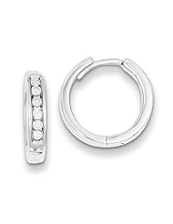 Sterling Silver Diamond Hoop Earrings