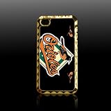 Baltimore Orioles Printing Golden Case Cover for Iphone 4 4s Iphone4 Fits At&t Sprint Verizon