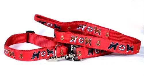 Designer Portuguese Water Dog Dog Leash - Yellow Portuguese Water Dog Leash - Four Feet Long - Made in USA