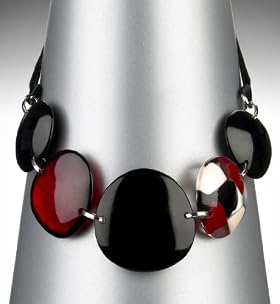 Assorted Disc Ribbon Collar Necklace