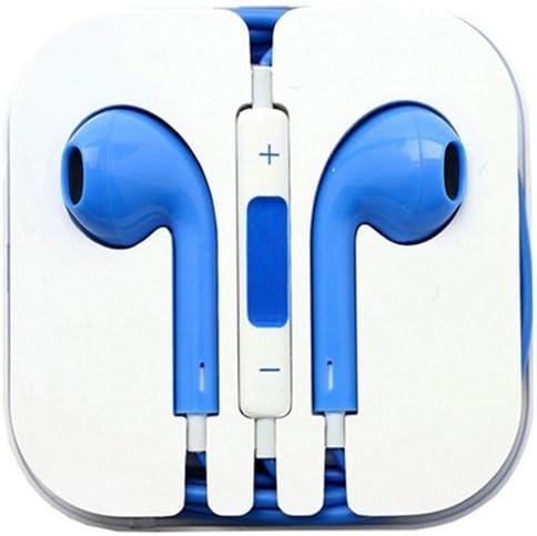 Premium Universal Earbuds with Mic and Volume Control for Apple Iphone 5 6 iPad air Ipod Tv Stereo Best Quality and Cheap Earphones Universal Headphones Headset (Blue)