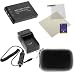 GTMax Digital Camera Battery Charger with Car Adapter + Non-OEM Standard Lithium-Ion Battery + Black Digital Camera Zipper Pouch Case + Universal LCD Screen Protector for Casio Exilim Zoom EX-Z250 / EX-Z250BK / EX-Z250SR