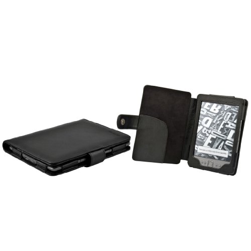 TeckNet NEW Kindle Leather Case / Cover With Magnetic Clasp for NEW Amazon Kindle / 6 inch / 2011 generation / Book Style - Black