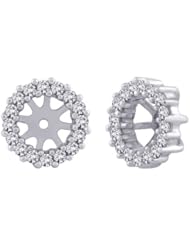 14K White Gold 1/3 ct. Diamond Earring Jackets