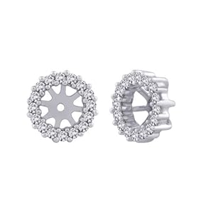 14K White Gold 1/3 ct. Diamond Earring Jackets