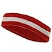 Terry Stripe Headband-Red White W15S28C