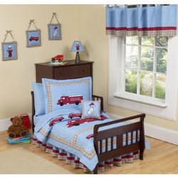 JoJo Designs 5-Piece Toddler Bedding Set - Frankie's Firetruck Boys Fire Engine Dalmation
