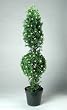 National Tree Company LBXT-300-48 48 Inch Boxwood Cone and Ball Topiary Tree with 50 Clear Lights in Green Round Plastic Pot