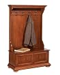 Home Styles 5527-49 Homestead Hall Tree and Storage Bench, Distressed Warm Oak Finish