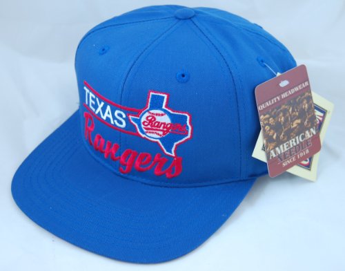 Texas Rangers Solid Color Flat-Billed Snapback Cap by American Needle