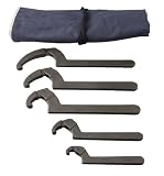 Martin SHW5K Adjustable Hook Spanner Wrench Set, 5 Pieces ranging from 3/4 to 8-3/4 in Kit Bag, Indu