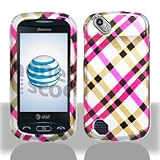 Premium - Pantech P9050/Laser Hot Pink Plaid Cover - Faceplate - Case - Sna ....