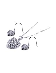 Nickel Free Sterling Silver Pendant & Earring Sets Heart Matching Set