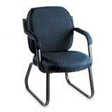 Global 4735BKPB08 Commerce Series Guest Arm Chair, Sled Base, Blue Fabric