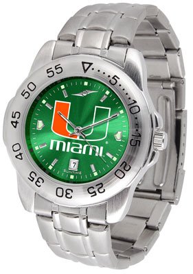 Miami Hurricanes Sport Steel Band Ano-Chrome Men's Watch