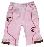 Rabbit Moon Endearing Infant Light Pink Knit Pant w/ ric rac and ruffle accents