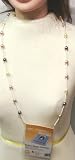 Ivory and Amber Pearl Eye Glass or Vertical Badge