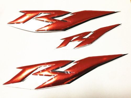 3d Red Chrome with Red Raised Sticker Decal for Yamaha YZF R1