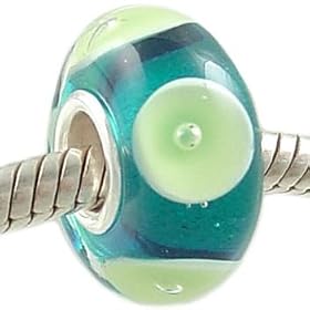 Tropical Island Murano Murano Glass Sterling Silver Solid Core Bead fits European Charm Bracelet