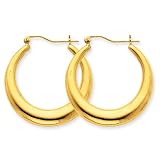 10k Polished Hollow Classic Earrings