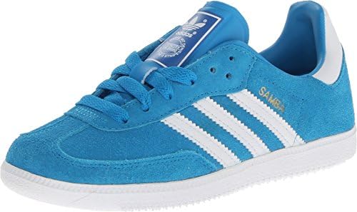 adidas Originals Kids Boy's Samba Suede (Little Kid/Big Kid) Solar Blue/White/Bluebird Sneaker 12 Little Kid M
