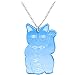 Light Blue Lucky Cat Necklace