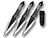 Ninja Throwing Knife Set - 3 Pc Black Knives w/ Sheath