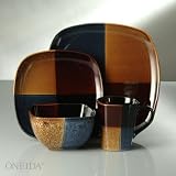Oneida Dinnerware Cubism Blue, Square 16pc Service for 4
