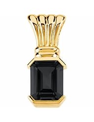 18K Yellow Gold Emerald Cut Onyx Pendant -- LIFETIME WARRANTY