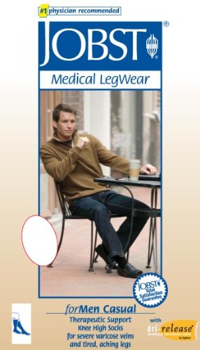 Men's 30-40 mmHg Extra Firm Casual Knee High Support Sock Size: Large Tall, Color: Black On Sale
