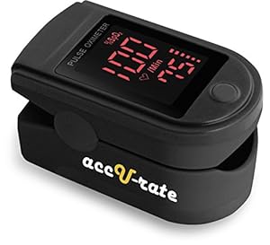 CMS 500DL Generation 2 Fingertip Pulse Oximeter Oximetry Blood Oxygen Saturation Monitor with silicon cover, batteries and lanyard (Mystic Black)