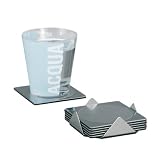 Zeller 27238 Glasuntersetzer-Set, 7-teilig, Edelstahl / 9 x 9 x 2.5