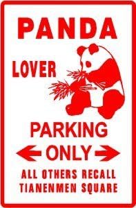 PANDA LOVER PARKING sign * street bear