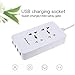 JideTech D500-4U USB Smart Charger With Mini 2-Outlet Power Strips, 4 USB Port, 1.8M for All SmartPhone