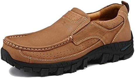 BAN&amp;CS Men's Relaxed Fit Outdoor Hikking Shoes Genuine Leather Slip-On 8.5M