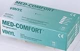 Produkt-Bild: MED-COMFORT Vinyl Groesse S, leicht gepudert Untersuchungshandschuhe 100 St&uuml;ck, nicht steril, Einmalhandschuhe Einweghandschuhe
