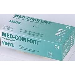 MED-COMFORT Vinyl Groesse S, leicht gepudert Untersuchungshandschuhe 100 St�ck, nicht steril, Einmalhandschuhe Einweghandschuhe